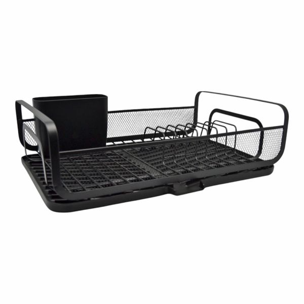 ΠΙΑΤΟΘΗΚΗ ΜΕΤΑΛΛΙΚΗ ΣΕ ΜΑΥΡΟ ΜΑΤ ΧΡΩΜΑ ΜΕ ΜΑΥΡΟ ΔΙΣΚΟ 43x28x14εκ.ANKOR