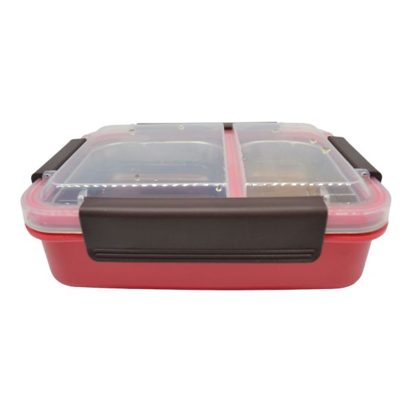 ΦΑΓΗΤΟΔΟΧΕΙΟ ΔΥΟ ΘΕΣΕΩΝ ΠΛΑΣΤΙΚΟ-INOX  ΜΕ ΚΑΠΑΚΙ ΑΣΦΑΛΕΙΑΣ ΡΟΖ ANKOR