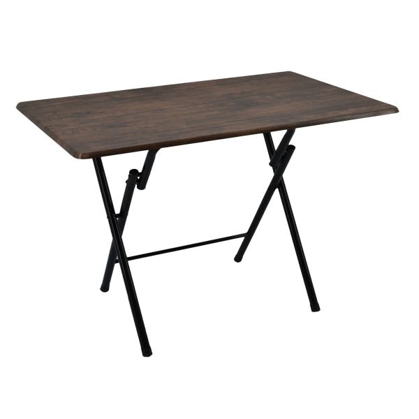 ΤΡΑΠΕΖΙ ΠΤΥΣΣΟΜΕΝΟ ΜΕΤΑΛΛΙΚΟ ΣΕ ΜΑΥΡΟ ΧΡΩΜΑ ΚΑΙ  ΞΥΛΟ ΣΕ ΚΑΦΕ ΧΡΩΜΑ 100x60x70εκ.ANKOR