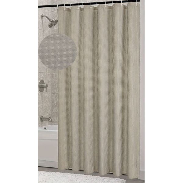 ΚΟΥΡΤΙΝΑ ΠΟΛΥΕΣΤΕΡΙΚΗ 180x180εκ 115gsm ΜΕ 12 ΚΡΙΚΟΥΣ ΣΕ ΜΠΕΖ ΧΡΩΜΑ ANKOR