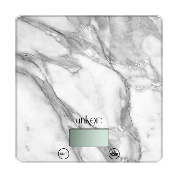 ΖΥΓΑΡΙΑ ΗΛΕΚΤΡΟΝΙΚΗ ΤΕΤΡΑΓΩΝΗ 15kg ΓΥΑΛΙΝΗ ΜΑΡΜΑΡΟ 21x21x2 εκ. ANKOR