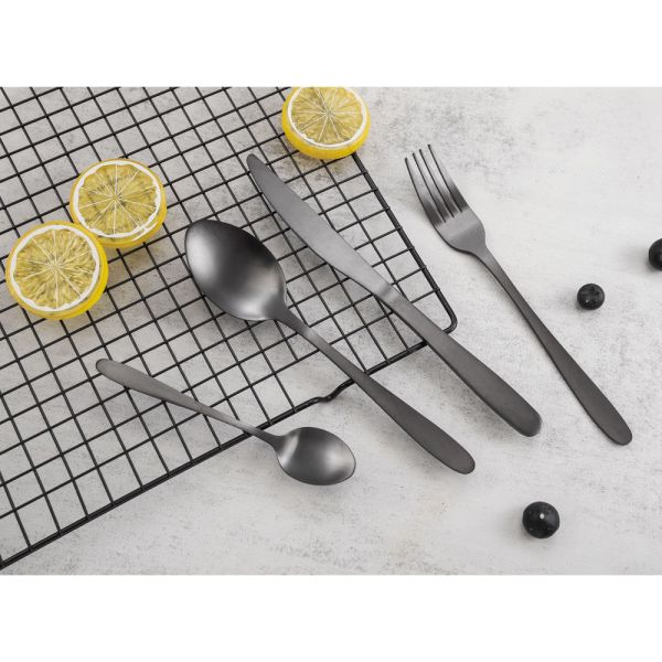 ΣΕΤ 16  ΜΑΧΑΙΡΟΠΙΡΟΥΝΑ INOX ΣΕ ΜΑΥΡΟ ΜΑΤ ΧΡΩΜΑ ANKOR