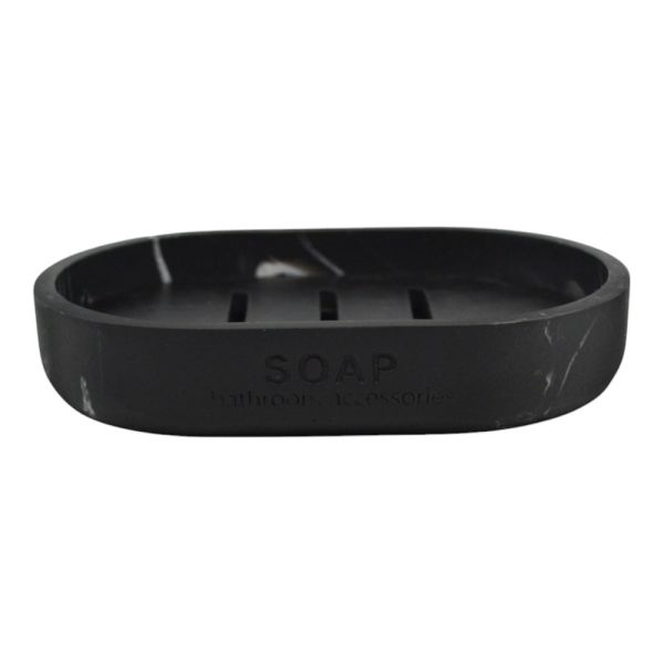 ΣΑΠΟΥΝΟΘΗΚΗ ΠΟΛΥΕΣΤΕΡΙΚΗ ΣΕ ΜΑΥΡΟ ΧΡΩΜΑ ΚΑΙ ΜΑΡΜΑΡΙΝΗ ΟΨΗ 12,6x8,5x2,2εκ.ANKOR