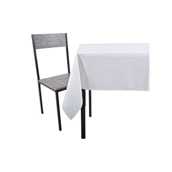 ΤΡΑΠΕΖΟΜΑΝΤΗΛΟ ΖΑΚΑΡ ΑΛΕΚΙΑΣΤΟ ΛΕΥΚΟ 140x180εκ. ΜΕ ΔΙΑΚΡΙΤΙΚΟ ΚΑΡΩ ΣΧΕΔΙΟ ANKOR