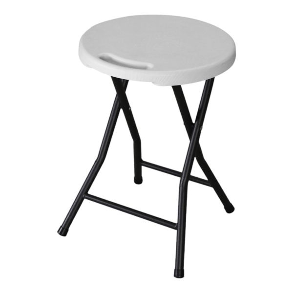 ΣΚΑΜΠΟ ΠΛΑΣΤΙΚΟ ΑΣΠΡΟ ΜΕ ΟΨΗ ΞΥΛΟΥ ΚΑΙ ΑΝΑΔΙΠΛΟΥΜΕΝΑ ΜΕΤΑΛΛΙΚΑ ΠΟΔΙΑ 33x33x45εκ.ANKOR