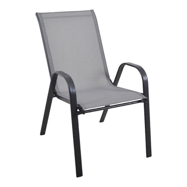 ΚΑΡΕΚΛΑ ΜΕΤΑΛΛΙΚΗ ΣΕ ΑΝΘΡΑΚΙ ΧΡΩΜΑ ΜΕ TEXTILENE ΥΦΑΣΜΑ 75x55x94εκ. ANKOR