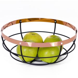 ΦΡΟΥΤΙΕΡΑ ΜΕΤΑΛΛΙΚΗ ΜΑΥΡΗ ΜΕ ΡΟΖ ΧΡΥΣΟ 26x10,5εκ.ANKOR