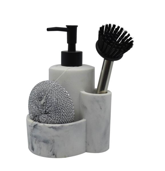 DISPENSER ΜΕ 2 ΘΗΚΕΣ ΠΟΛΥΕΣΤΕΡΙΚΟ ΜΑΡΜΑΡΟ 12,6x11,4x18,6εκ.ANKOR