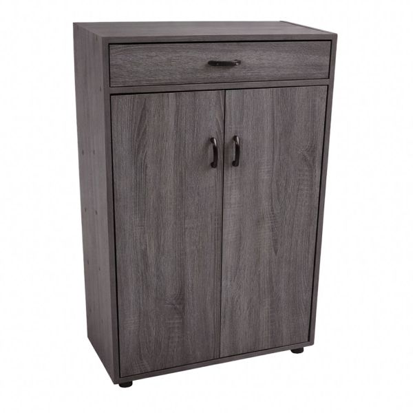 ΠΑΠΟΥΤΣΟΘΗΚΗ ΝΤΟΥΛΑΠΙ ΜΕ ΣΥΡΤΑΡΙ ΞΥΛΙΝΟ ΣΕ ΓΚΡΙ ΧΡΩΜΑ 60x30x95εκ. ANKOR