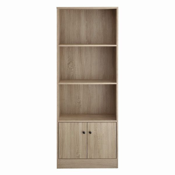 ΒΙΒΛΙΟΘΗΚΗ ΞΥΛΙΝΗ ΜΕ ΡΑΦΙΑ ΚΑΙ ΝΤΟΥΛΑΠΙ ΣΕ ΦΥΣΙΚΟ ΧΡΩΜΑ 60x30x170 εκ. ANKOR