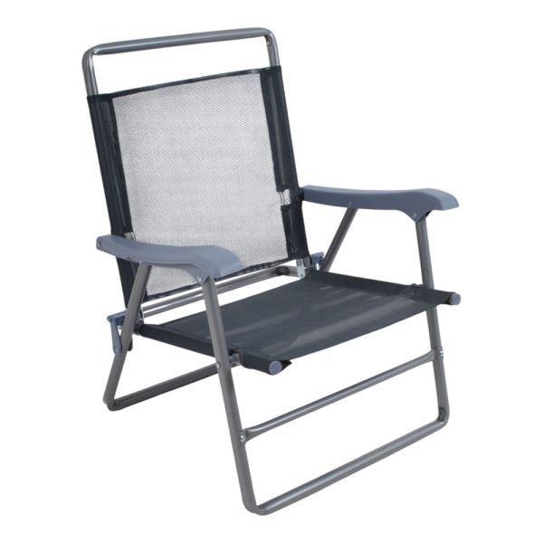 ΚΑΡΕΚΛΑ ΠΑΡΑΛΙΑΣ ΜΕΤΑΛΛΙΚΗ ΠΤΥΣΣΟΜΕΝΗ ΣΕ ΓΚΡΙ ΧΡΩΜΑ 55x62x71εκ.ANKOR