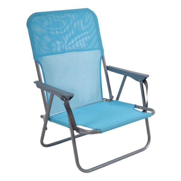 ΚΑΡΕΚΛΑ ΠΑΡΑΛΙΑΣ ΜΕΤΑΛΛΙΚΗ ΠΤΥΣΣΟΜΕΝΗ ΣΕ ΓΑΛΑΖΙΟ ΧΡΩΜΑ 53x58x70εκ.ANKOR