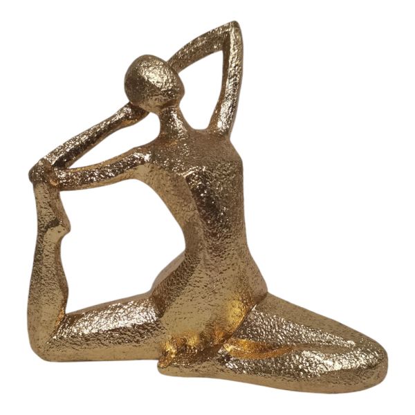 ΔΙΑΚΟΣΜΗΤΙΚΗ ΦΙΓΟΥΡΑ ΠΟΛΥΕΣΤΕΡΙΚΗ ΓΥΝΑΙΚΑ ΜΕ ΛΥΓΙΣΜΕΝΟ ΠΟΔΙ ΣΕ ΧΡΥΣΟ ΧΡΩΜΑ 17,5x7,5x16,7εκ. ANKOR