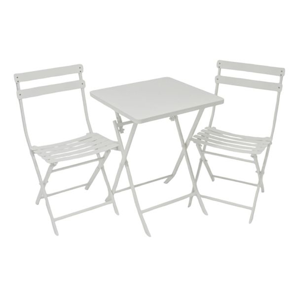 ΜΕΤΑΛΛΙΚΟ ΣΕΤ ΤΡΑΠΕΖΙΟΥ ΚΑΙ 2 ΚΑΡΕΚΛΩΝ ΠΤΥΣΣΟΜΕΝΟ ΣΕ ΕΚΡΟΥ ΜΑΤ ΧΡΩΜΑ ANKOR