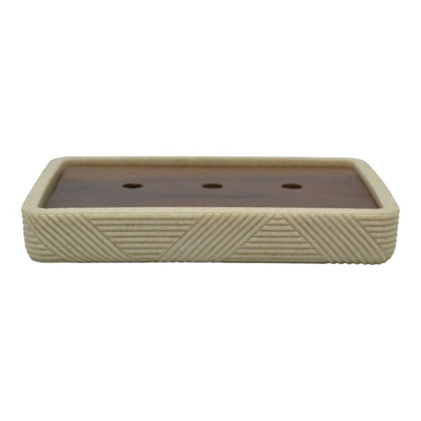 ΣΑΠΟΥΝΟΘΗΚΗ ΠΟΛΥΕΣΤΕΡΙΚΗ ΜΠΕΖ ΜΕ ΞΥΛΟ ΑΚΑΚΙΑΣ 13,1x9,2εκ.ANKOR