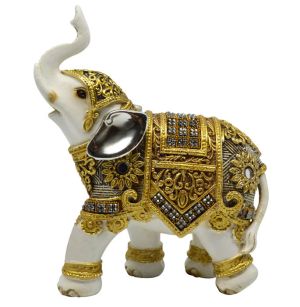 ΕΛΕΦΑΝΤΑΚΙ ΠΟΛΥΕΣΤΕΡΙΚΟ ΑΣΠΡΟ ΧΡΥΣΟ 11x5x13,5εκ.ANKOR