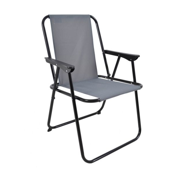 ΚΑΡΕΚΛΑ ΜΕΤΑΛΛΙΚΗ ΠΤΥΣΣΟΜΕΝΗ ΣΕ ΓΚΡΙ ΧΡΩΜΑ 53x58x75εκ.ANKOR