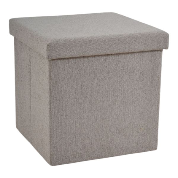 ΣΚΑΜΠΟ ΑΝΑΔΙΠΛΟΥΜΕΝΟ ΜΕ ΥΦΑΣΜΑΤΙΝΗ ΕΠΕΝΔΥΣΗ ΣΕ ΜΠΕΖ ΚΑΦΕ ΧΡΩΜΑ 40x40x38εκ. ANKOR