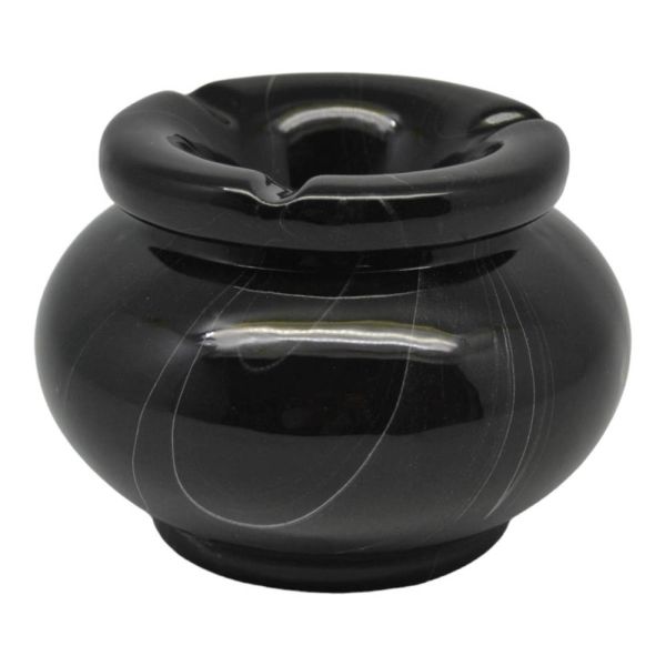 ΣΤΑΧΤΟΔΟΧΕΙΟ ΚΕΡΑΜΙΚΟ ΜΕ ΚΑΠΑΚΙ ΑΝΤΙΑΝΕΜΙΚΟ ΜΑΥΡΟ ΜΑΡΜΑΡΟ 11,5x11,5x8,5εκ.ANKOR