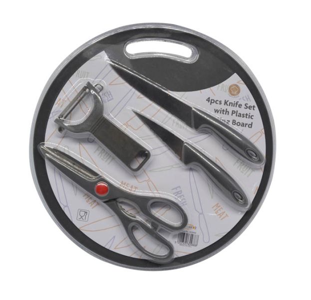 ΣΕΤ 4 ΕΡΓΑΛΕΙΑ ΚΟΥΖΙΝΑΣ ΜΕ ΔΙΣΚΟ ΚΟΠΗΣ ΓΚΡΙ ANKOR