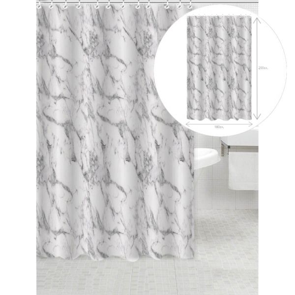 ΚΟΥΡΤΙΝΑ ΠΟΛΥΕΣΤΕΡΙΚΗ 180x200εκ 90gsm ΜΕ 12 ΚΡΙΚΟΥΣ ΜΑΡΜΑΡΟ ANKOR