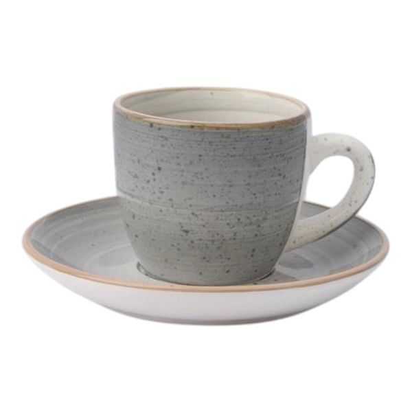 ΣΕΤ 6 ΦΛΙΤΖΑΝΙΑ ΚΑΦΕ STONEWARE 90ml ΣΕ ΓΚΡΙ ΧΡΩΜΑ ANKOR