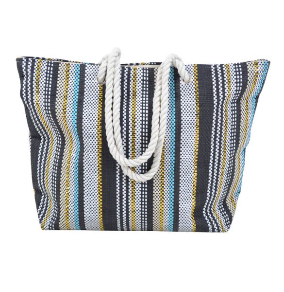 ΤΣΑΝΤΑ ΘΑΛΑΣΣΗΣ ΥΦΑΣΜΑΤΙΝΗ ΡΙΓΕ ΜΠΛΕ ΧΡΥΣΟ 53x15x40εκ.ANKOR