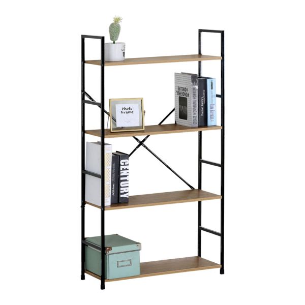 ΒΙΒΛΙΟΘΗΚΗ ΜΕ 4 ΞΥΛΙΝΑ ΡΑΦΙΑ ΚΑΙ ΜΑΥΡΟ ΜΕΤΑΛΛΙΚΟ ΣΚΕΛΕΤΟ 60x24x112εκ. ANKOR