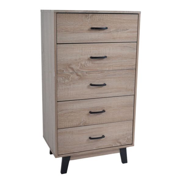 ΣΥΡΤΑΡΙΕΡΑ ΞΥΛΙΝΗ ΜΕ 5 ΣΥΡΤΑΡΙΑ ΣΕ ΦΥΣΙΚΟ ΧΡΩΜΑ 60x40x112εκ. ANKOR