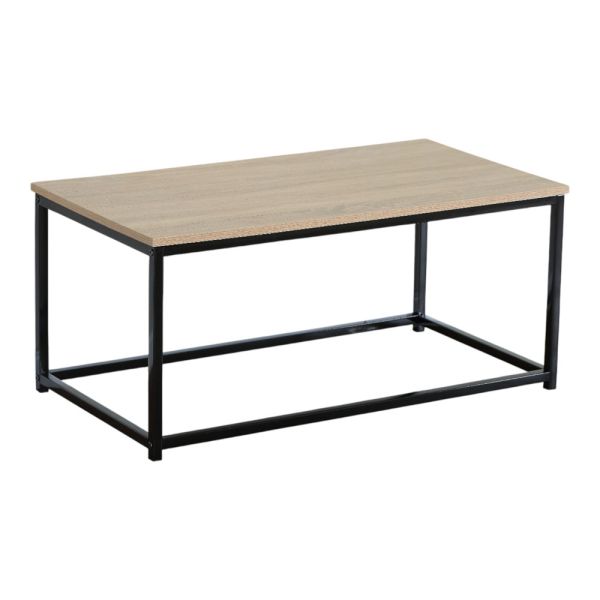 ΤΡΑΠΕΖΙ ΣΑΛΟΝΙΟΥ MDF ΜΕ ΜΕΛΑΜΙΝΗ ΣΕ ΦΥΣΙΚΗ ΑΠΟΧΡΩΣΗ ΞΥΛΟΥ KAI ΜΑΥΡΟ ΜΕΤΑΛΛΙΚΟ ΣΚΕΛΕΤΟ 90x48x40,5εκ. ANKOR