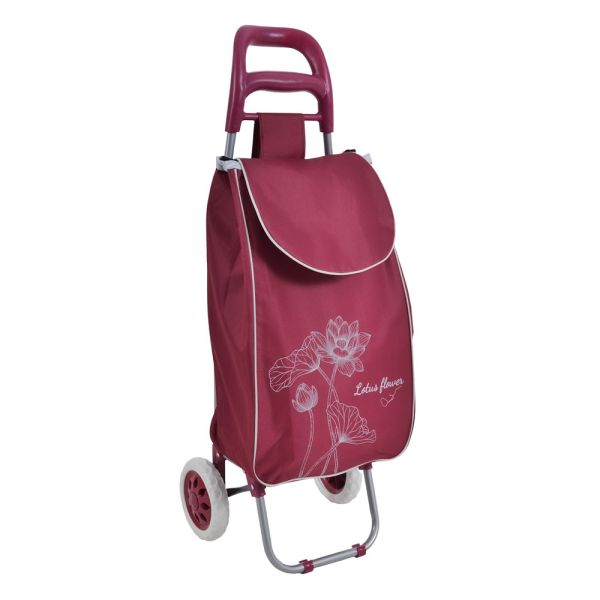 ΚΑΡΟΤΣΙ ΛΑΪΚΗΣ ΜΕΤΑΛΛΙΚΟ ΜΕ ΜΠΟΡΝΤΟ ΣΑΚΟ ΚΑΙ ΣΧΕΔΙΟ ΛΩΤΟΥΣ 35x27x94εκ. ANKOR