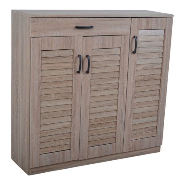 ΠΑΠΟΥΤΣΟΘΗΚΗ ΝΤΟΥΛΑΠΙ ΔΙΠΛΟ ΜΕ ΣΥΡΤΑΡΙ ΞΥΛΙΝΟ ΣΕ ΦΥΣΙΚΟ ΧΡΩΜΑ 102x32x98εκ.  ANKOR