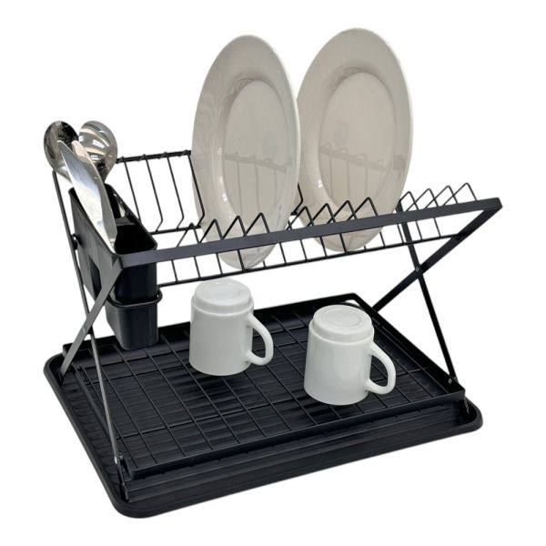 ΠΙΑΤΟΘΗΚΗ ΔΙΩΡΟΦΗ ΑΝΑΔΙΠΛΟΥΜΕΝΗ ΜΕΤΑΛΛΙΚΗ ΣΕ ΜΑΥΡΟ ΜΑΤ ΧΡΩΜΑ 42x32x28εκ. ANKOR