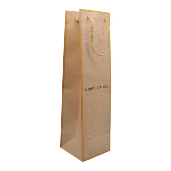 ΤΣΑΝΤΑ ΣΥΣΚΕΥΑΣΙΑΣ ME ΚΟΡΔΟΝΙ A GIFT FOR YOU ΣΕ ΦΥΣΙΚΟ ΧΡΩΜΑ 11x11x40εκ.ANKOR