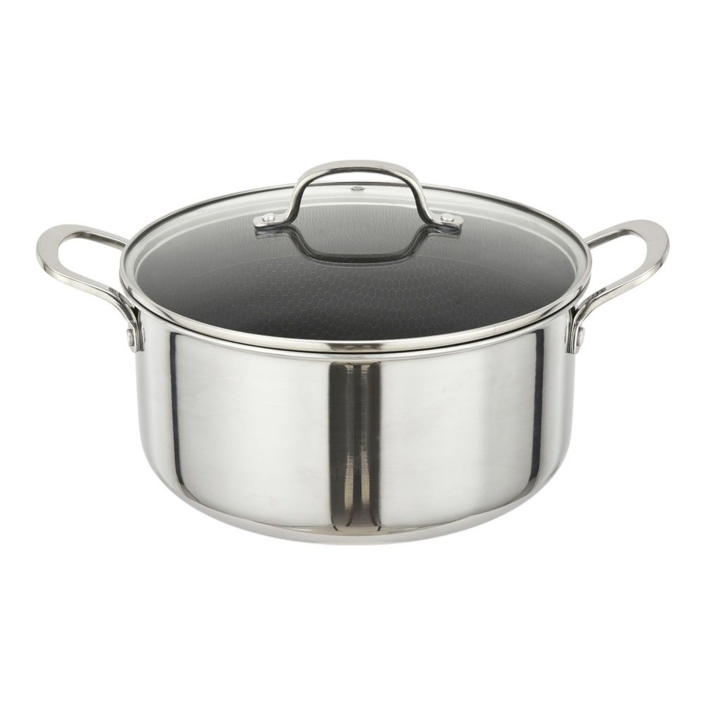 ΚΑΤΣΑΡΟΛΑ ΑΝΟΞΕΙΔΩΤΗ ΜΕ ΓΥΑΛΙΝΟ ΚΑΠΑΚΙ Dmond TRI-PLY 24εκ. ΑΝΤΙΚΟΛΛΗΤΙΚΗ ANKOR