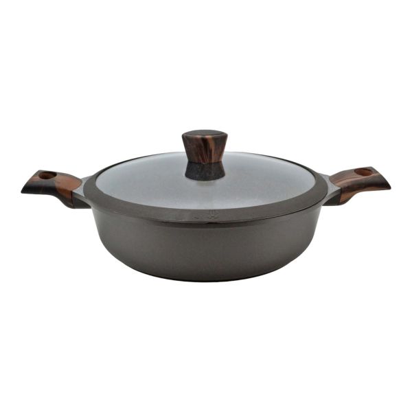 ΚΑΤΣΑΡΟΛΑ ΡΗΧΗ ΑΛΟΥΜΙΝΙΟΥ ΜΕ ΕΠΙΣΤΡΩΣΗ ΑΠΟ ΠΕΤΡΑ 28εκ. ΚΑΙ ΓΥΑΛΙΝΟ ΚΑΠΑΚΙ ΜΕ ΣΙΛΙΚΟΝΗ ANKOR