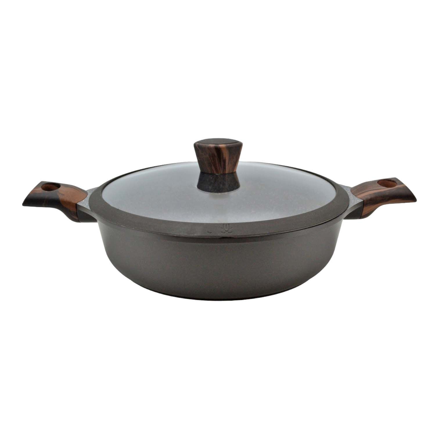 ΚΑΤΣΑΡΟΛΑ ΡΗΧΗ ΑΛΟΥΜΙΝΙΟΥ ΜΕ ΕΠΙΣΤΡΩΣΗ ΑΠΟ ΠΕΤΡΑ 28εκ. ΚΑΙ ΓΥΑΛΙΝΟ ΚΑΠΑΚΙ ΜΕ ΣΙΛΙΚΟΝΗ ANKOR