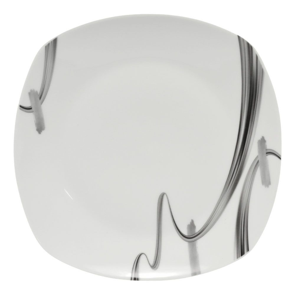 ΠΙΑΤΟ ΦΡΟΥΤΟΥ ΤΕΤΡΑΓΩΝΟ ΠΟΡΣΕΛΑΝΙΝΟ ΜΕ ΓΚΡΙ ΜΟΤΙΒΟ 20εκ. ANKOR