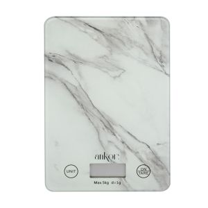 ΖΥΓΑΡΙΑ ΗΛΕΚΤΡΟΝΙΚΗ 5kg ΓΥΑΛΙΝΗ ΜΑΡΜΑΡΟ 15x21,5x1,6εκ.ANKOR