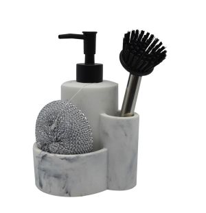 DISPENSER ΜΕ 2 ΘΗΚΕΣ ΠΟΛΥΕΣΤΕΡΙΚΟ ΜΑΡΜΑΡΟ 12,6x11,4x18,6εκ.ANKOR