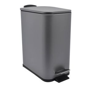 ΚΑΛΑΘΙ ΜΠΑΝΙΟΥ ΟΡΘΟΓΩΝΙΟ 5l INOX ΓΚΡΙ SOFT CLOSE ANKOR