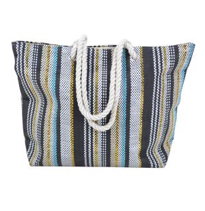 ΤΣΑΝΤΑ ΘΑΛΑΣΣΗΣ ΥΦΑΣΜΑΤΙΝΗ ΡΙΓΕ ΜΠΛΕ ΧΡΥΣΟ 53x15x40εκ.ANKOR