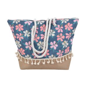 ΤΣΑΝΤΑ ΘΑΛΑΣΣΗΣ ΥΦΑΣΜΑΤΙΝΗ ΦΛΟΡΑΛ ΜΕ ΚΡΟΣΣΙ 53x16x40εκ.ANKOR