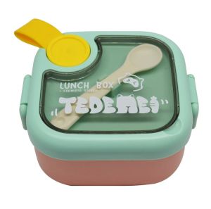 ΦΑΓΗΤΟΔΟΧΕΙΟ ΔΙΠΛΟ ΠΛΑΣΤΙΚΟ ΜΕ ΚΑΠΑΚΙ ΑΣΦΑΛΕΙΑΣ ΚΟΥΤΑΛΙ & ΨΑΛΙΔΙ ΡΟΖ 0,75lt ANKOR