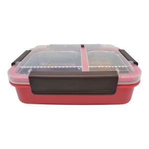 ΦΑΓΗΤΟΔΟΧΕΙΟ ΔΥΟ ΘΕΣΕΩΝ ΠΛΑΣΤΙΚΟ-INOX  ΜΕ ΚΑΠΑΚΙ ΑΣΦΑΛΕΙΑΣ ΡΟΖ ANKOR