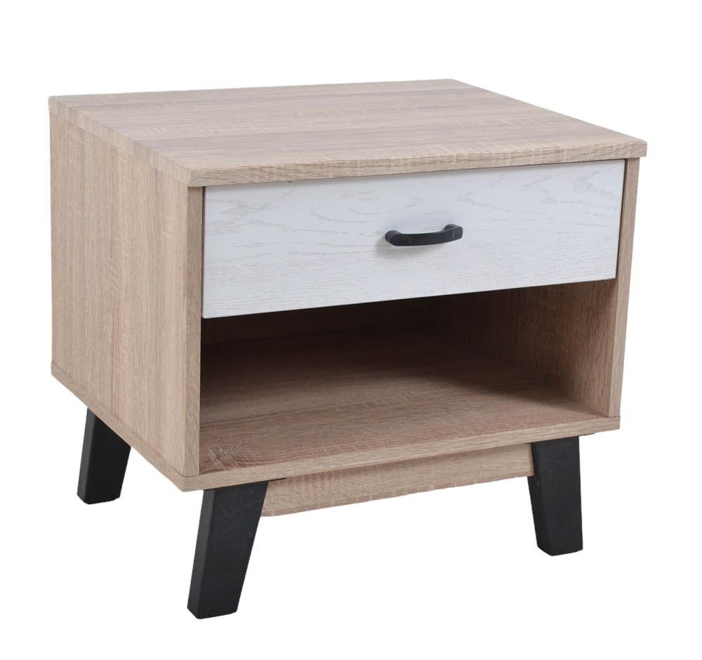 ΚΟΜΟΔΙΝΟ ΞΥΛΙΝΟ ΜΕ ΣΥΡΤΑΡΙ ΣΕ ΑΣΠΡΟ ΚΑΙ ΦΥΣΙΚΟ ΧΡΩΜΑ 48x38x44 εκ. ANKOR