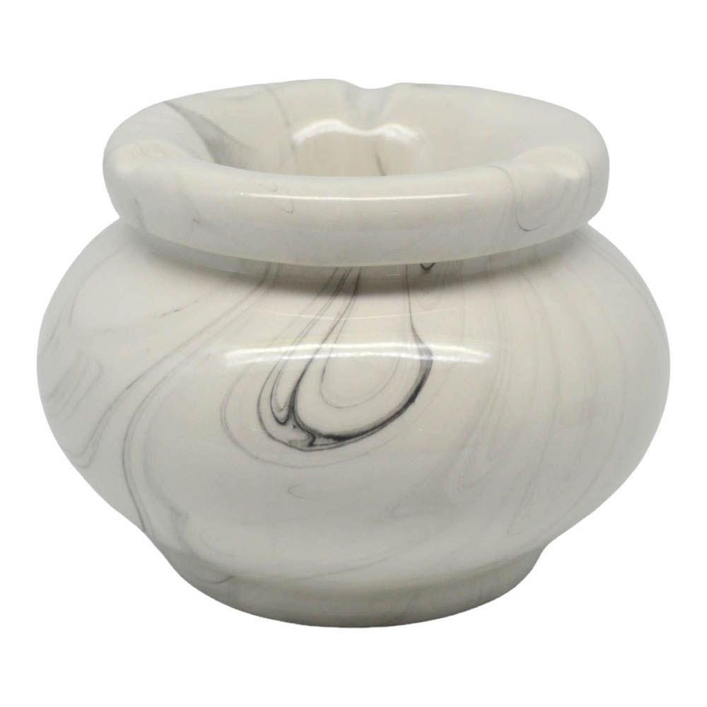 ΣΤΑΧΤΟΔΟΧΕΙΟ ΚΕΡΑΜΙΚΟ ΜΕ ΚΑΠΑΚΙ ΑΝΤΙΑΝΕΜΙΚΟ ΑΣΠΡΟ ΜΑΡΜΑΡΟ 11,5x11,5x8,5εκ.ANKOR