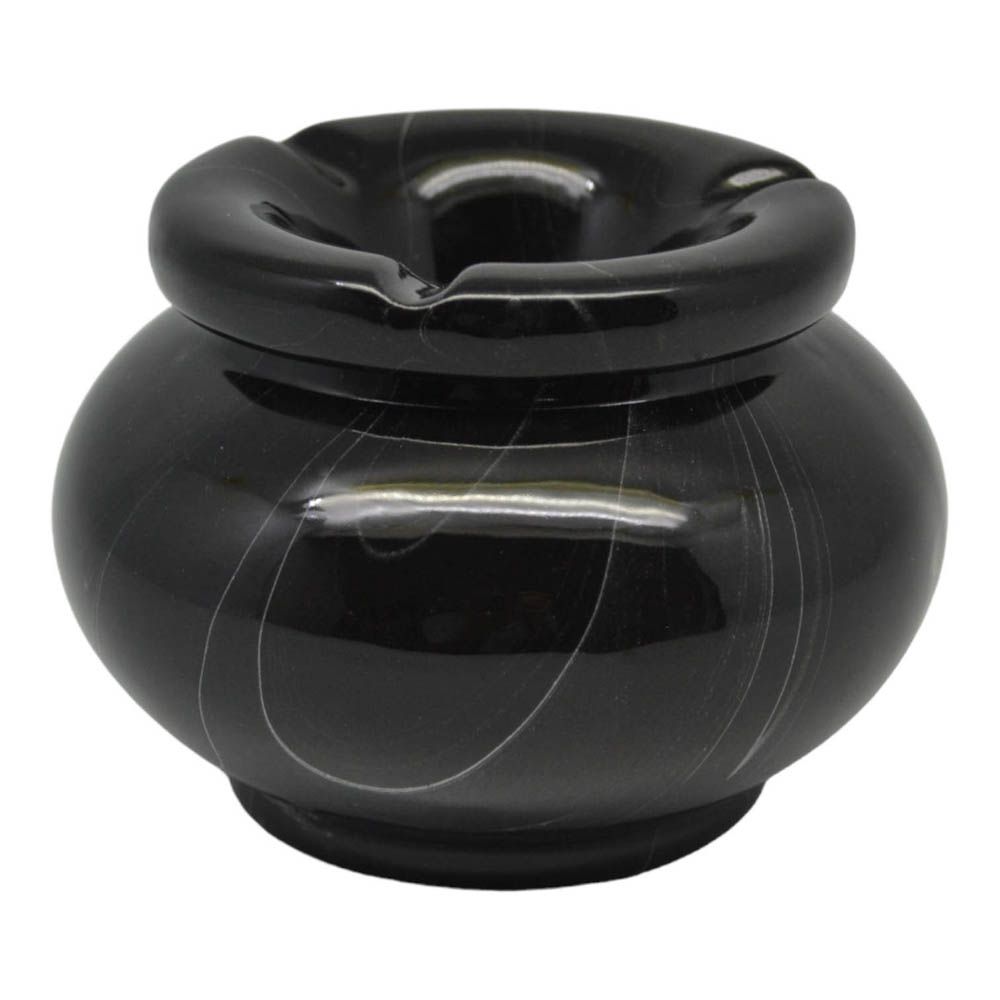 ΣΤΑΧΤΟΔΟΧΕΙΟ ΚΕΡΑΜΙΚΟ ΜΕ ΚΑΠΑΚΙ ΑΝΤΙΑΝΕΜΙΚΟ ΜΑΥΡΟ ΜΑΡΜΑΡΟ 11,5x11,5x8,5εκ.ANKOR