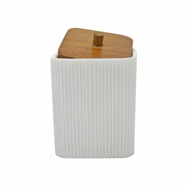 ΘΗΚΗ ΓΙΑ ΜΠΑΤΟΝΕΤΕΣ ΠΟΛΥΕΣΤΕΡΙΚΗ  ΑΣΠΡΗ ΜΕ ΞΥΛΟ ΑΚΑΚΙΑΣ 7,5x7,6x10εκ.ANKOR