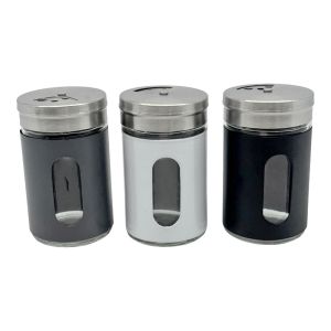 ΣΕΤ 24 ΤΕΜ ΑΛΑΤΟΠΙΠΕΡΑ ΧΡΩΜΑΤΙΣΤΑ INOX ΜΕ ΓΥΑΛΙ 70ml 4,8x4,8x8,2εκ ANKOR